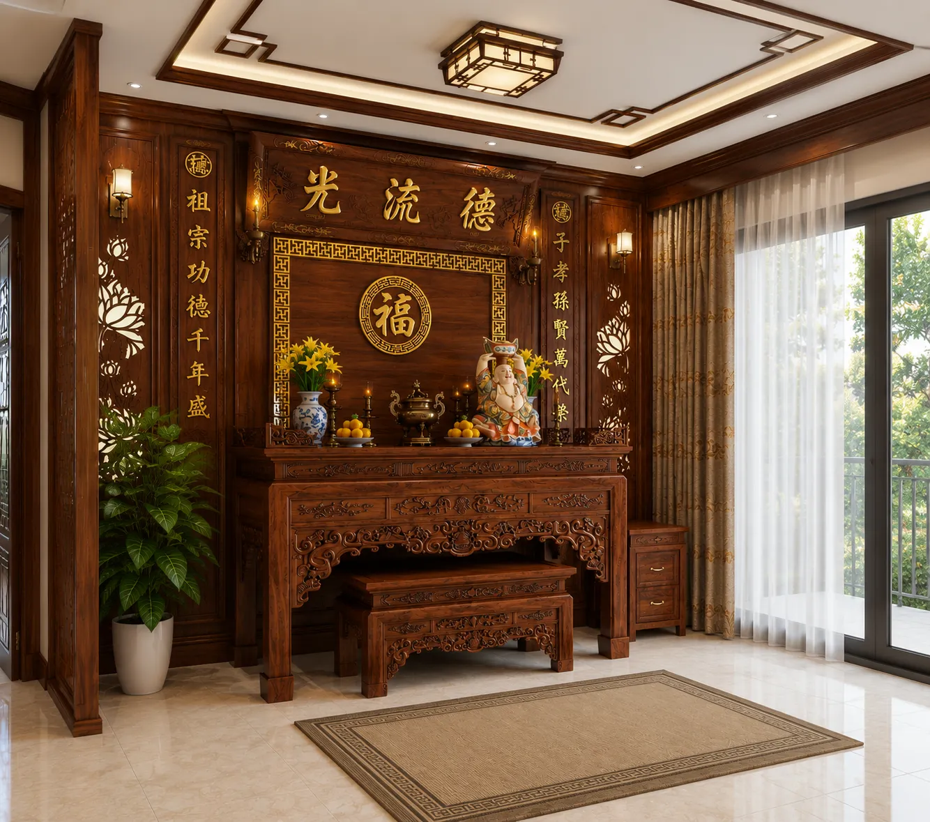 Công trình phòng thờ Tâm An Lux Home 4